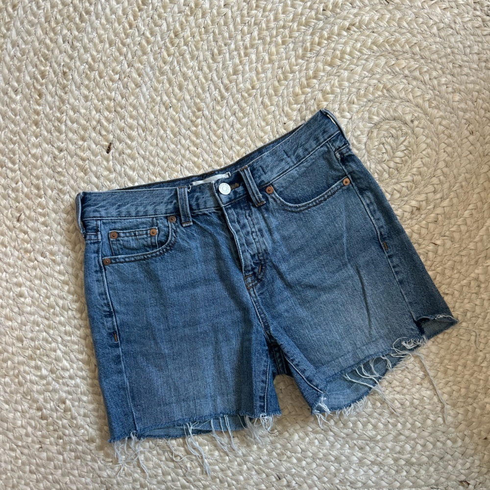 Madewell 100% cotton midi jean shorts cut off women’s 24